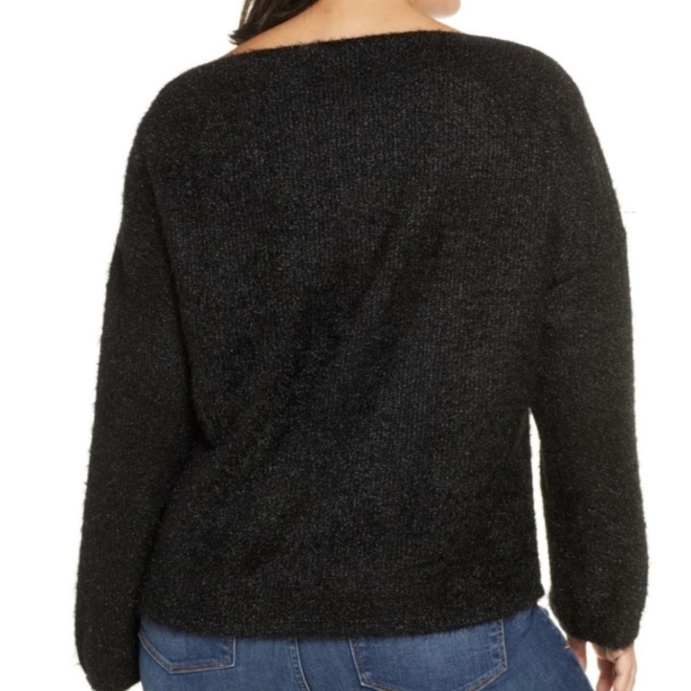 Gibson Bateau Neck Blouson Top, 1X & 2X - Picture 6 of 11